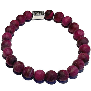 Kralen armband matt red pink tiger eye